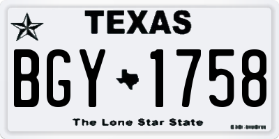 TX license plate BGY1758