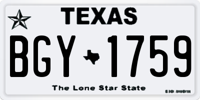 TX license plate BGY1759