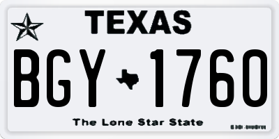 TX license plate BGY1760