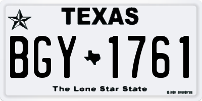 TX license plate BGY1761