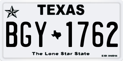 TX license plate BGY1762
