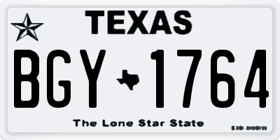 TX license plate BGY1764