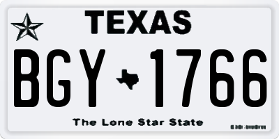 TX license plate BGY1766