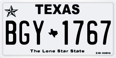 TX license plate BGY1767