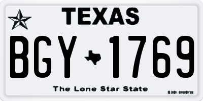 TX license plate BGY1769