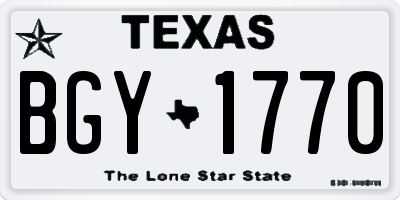 TX license plate BGY1770
