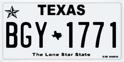 TX license plate BGY1771
