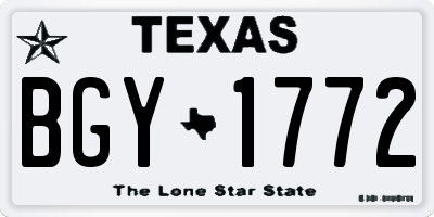 TX license plate BGY1772
