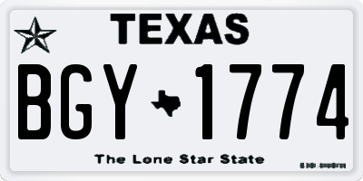 TX license plate BGY1774