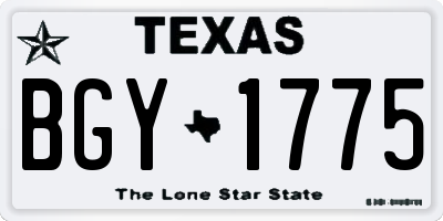 TX license plate BGY1775