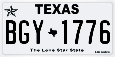 TX license plate BGY1776