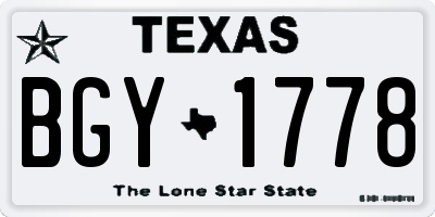 TX license plate BGY1778