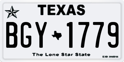 TX license plate BGY1779