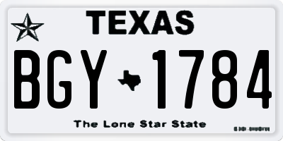 TX license plate BGY1784