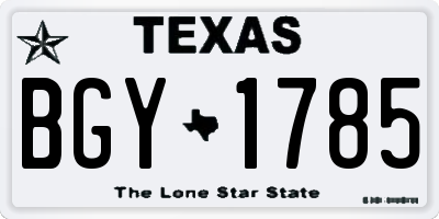TX license plate BGY1785