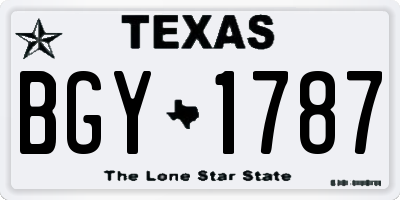 TX license plate BGY1787