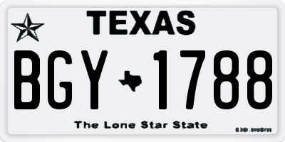 TX license plate BGY1788