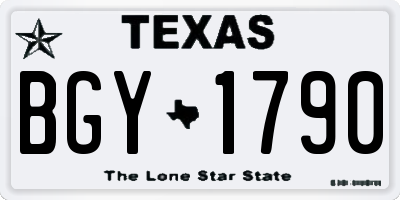 TX license plate BGY1790