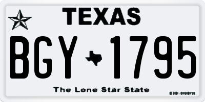 TX license plate BGY1795