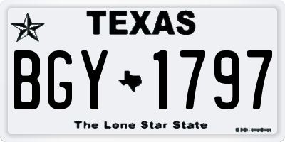 TX license plate BGY1797