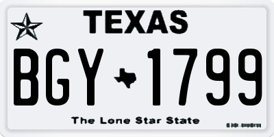 TX license plate BGY1799