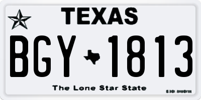 TX license plate BGY1813