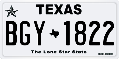 TX license plate BGY1822