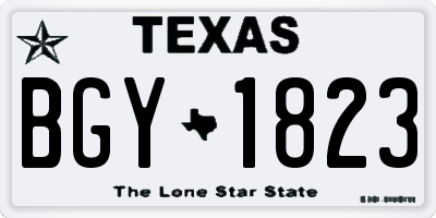 TX license plate BGY1823