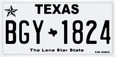 TX license plate BGY1824