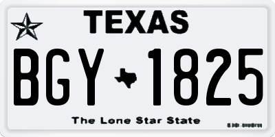 TX license plate BGY1825