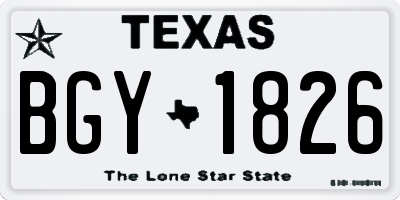 TX license plate BGY1826