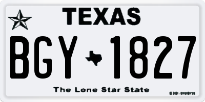 TX license plate BGY1827