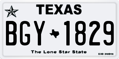 TX license plate BGY1829