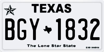 TX license plate BGY1832