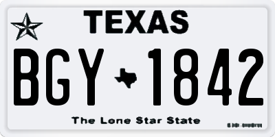 TX license plate BGY1842