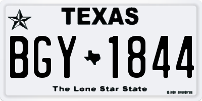 TX license plate BGY1844