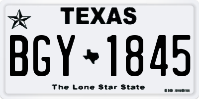 TX license plate BGY1845