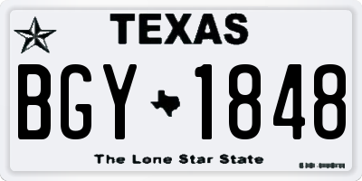 TX license plate BGY1848
