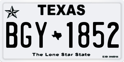 TX license plate BGY1852