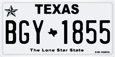 TX license plate BGY1855