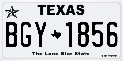 TX license plate BGY1856