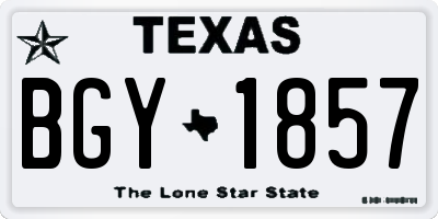 TX license plate BGY1857