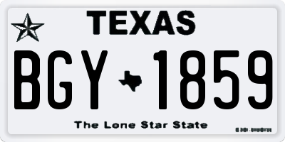 TX license plate BGY1859