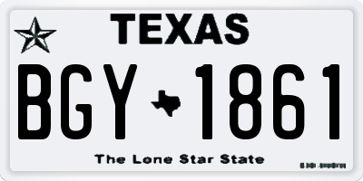 TX license plate BGY1861