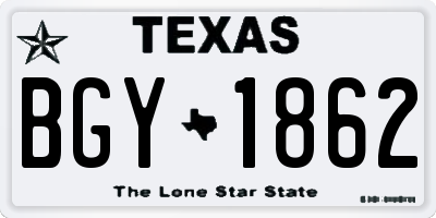 TX license plate BGY1862