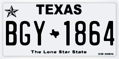 TX license plate BGY1864