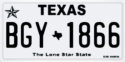 TX license plate BGY1866