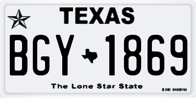 TX license plate BGY1869
