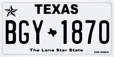 TX license plate BGY1870