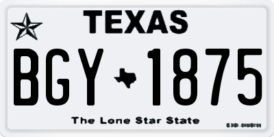 TX license plate BGY1875